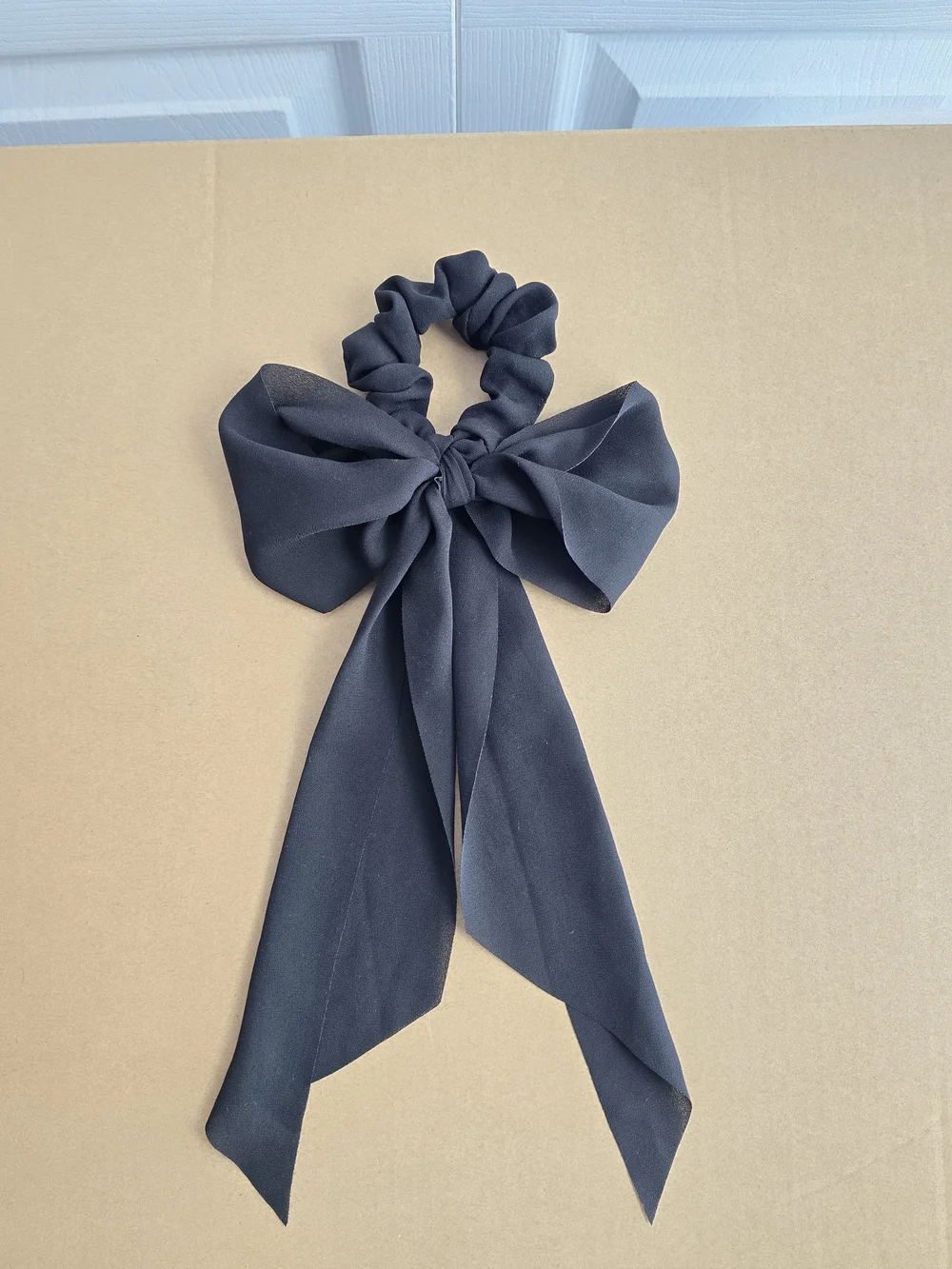 Elegant Black Bow Scrunchie Hair Tie